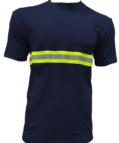 Camiseta  Manga Corta Azul con Reflectivo