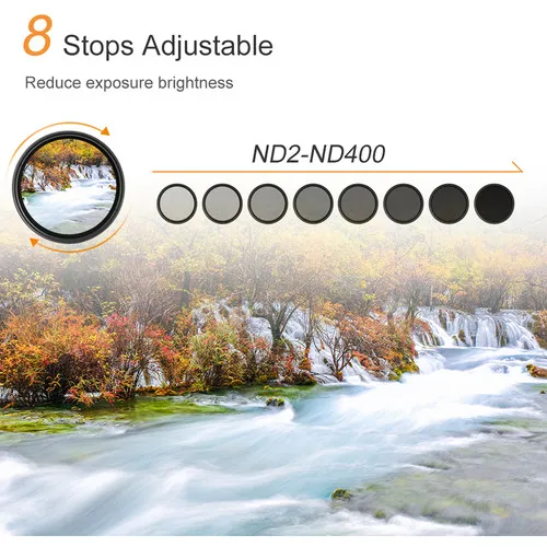 Filtro 72mm K&F Concept Densidad Neutra Variable ND2-400 - Imagen 5