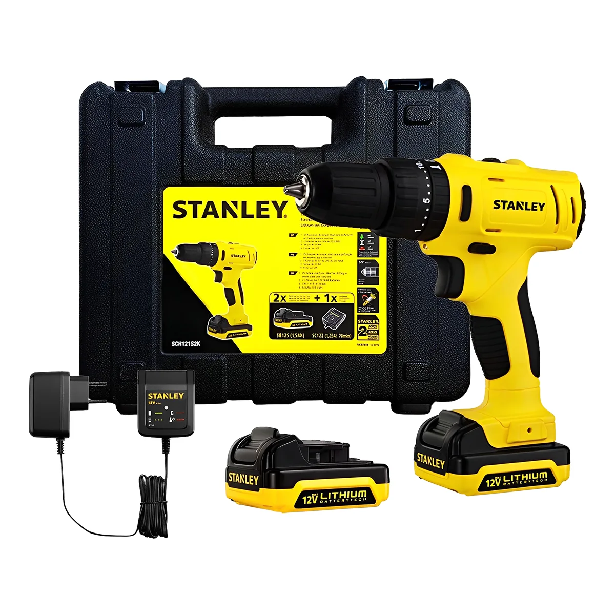 Taladro Percutor Inalámbrico 3/8″ 12V STANLEY SCH121S2K-B2 - Imagen 2